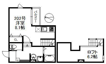 STYLE 小戸 715(ワンルーム/2階)の間取り写真