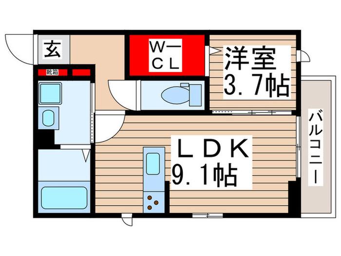 ラインハット(1LDK/2階)の間取り写真