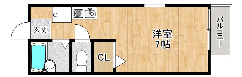 サニーコート(1K/2階)の間取り写真