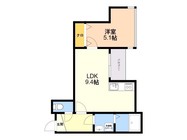 LA ALBA(1LDK/1階)の間取り写真