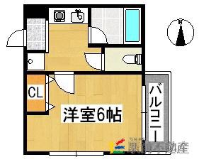 リリーフ美野島(1K/2階)の間取り写真