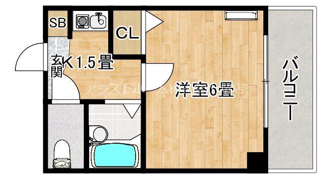 トゥリオーニ堺I(ワンルーム/1階)の間取り写真