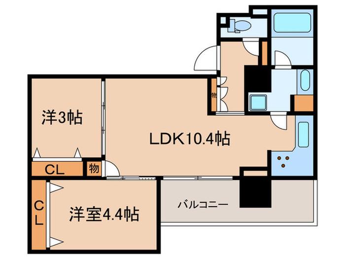 ルミーク文京千石(2LDK/4階)の間取り写真