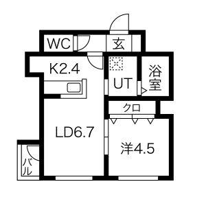 ヴェルデマンティス(1LDK/4階)の間取り写真