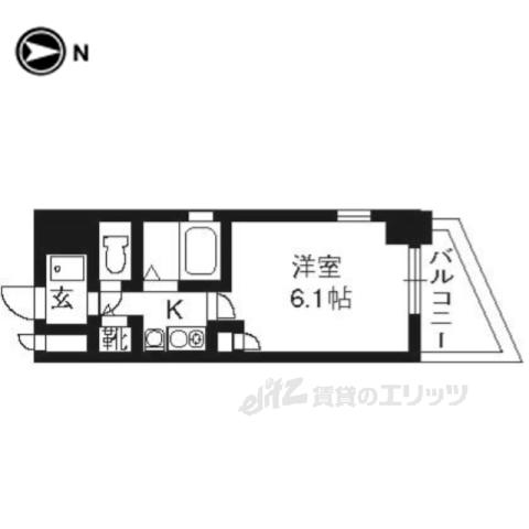 エステムコート御所南2(1K/5階)の間取り写真