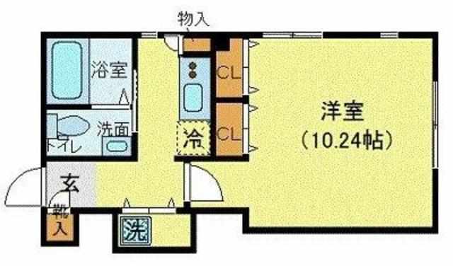 MODULOR赤坂(1K/3階)の間取り写真