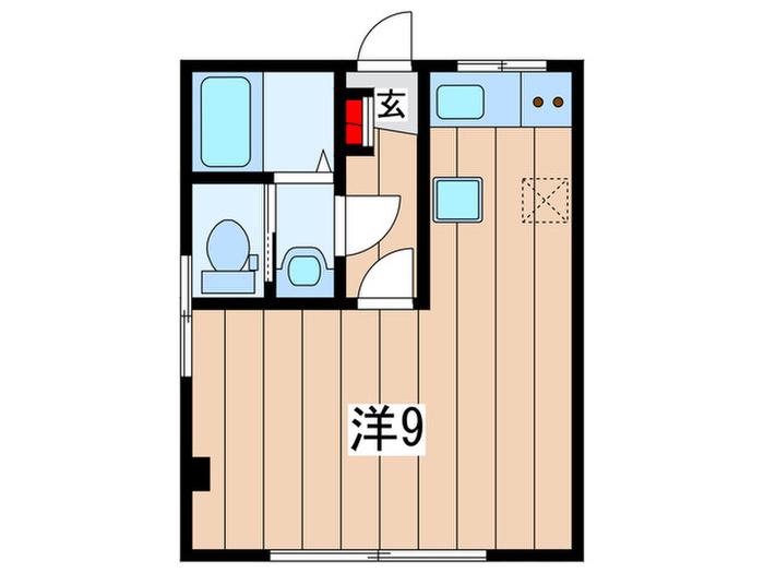 サンヒルズ日吉(ワンルーム/1階)の間取り写真