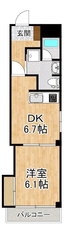 AMBELLIR(1DK/2階)の間取り写真