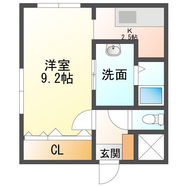 ネクセスステージ(1K/2階)の間取り写真