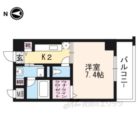 PRONITY HILL(1K/2階)の間取り写真