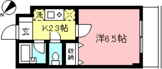 メイフェアフラット(1K/2階)の間取り写真
