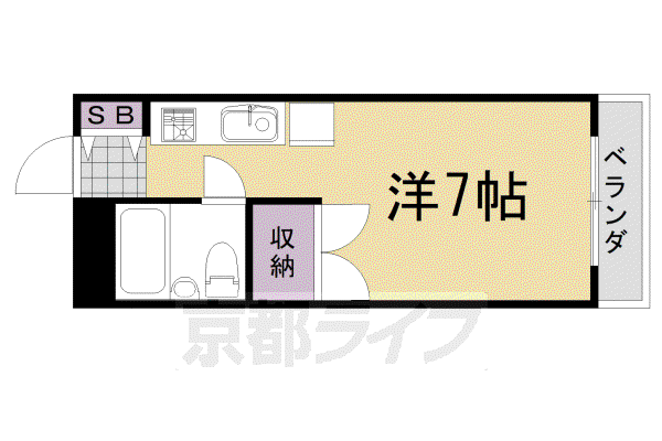 パレスカツラ(ワンルーム/3階)の間取り写真