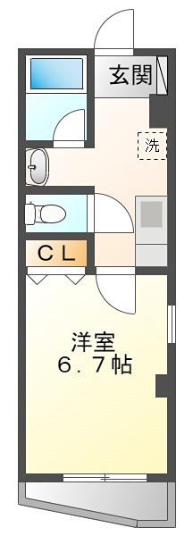 セラヴィ(1K/2階)の間取り写真