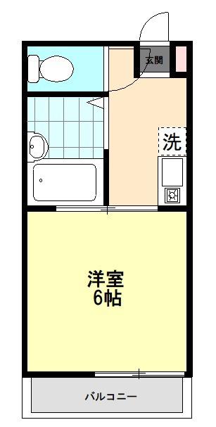 メゾンシティーA館(1K/1階)の間取り写真