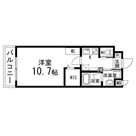S.F北仙台ステーション(1K/2階)の間取り写真