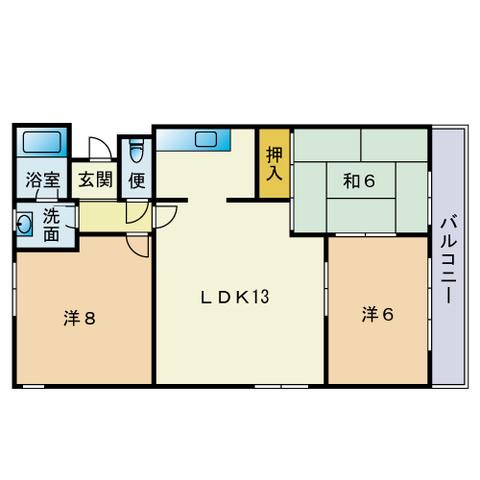 姪浜ケイワンホームズ(3LDK/1階)の間取り写真
