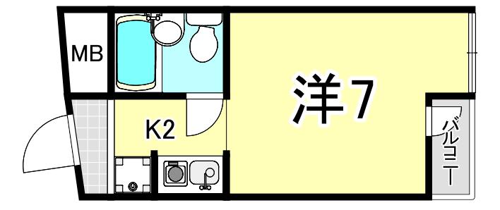 プリエールJR塚口駅前(1K/3階)の間取り写真