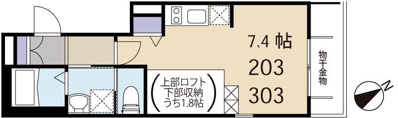 エスパーダ赤塚(ワンルーム/3階)の間取り写真