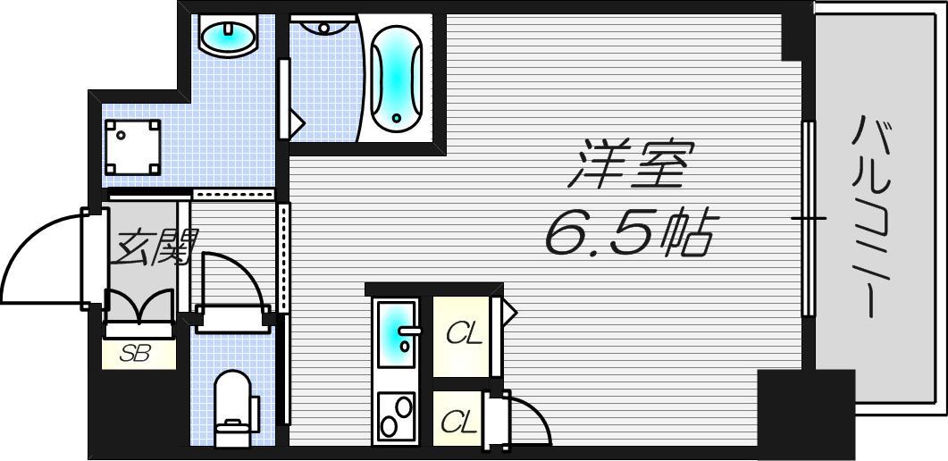 アクアプレイス梅田II(1K/11階)の間取り写真