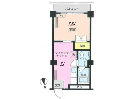 セントラル青山(1K/6階)の間取り写真