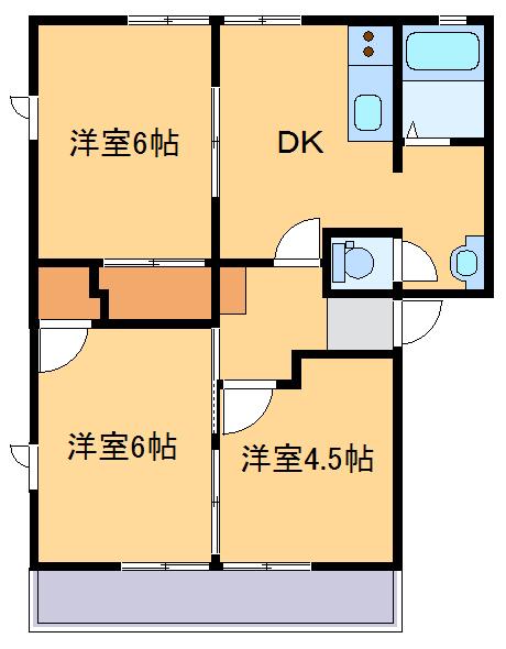 エミネンス西野目(3DK/2階)の間取り写真