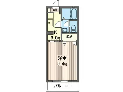 ラフォーレ・セレノA棟(1K/2階)の間取り写真