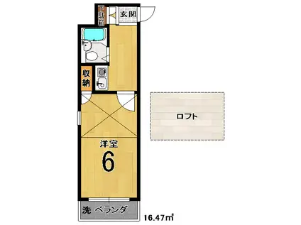 ソレイユ21四条大宮(1K/1階)の間取り写真
