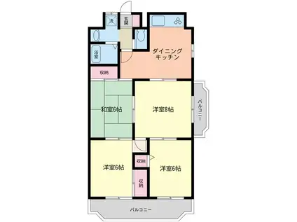 グランドコート春日台(4DK/1階)の間取り写真