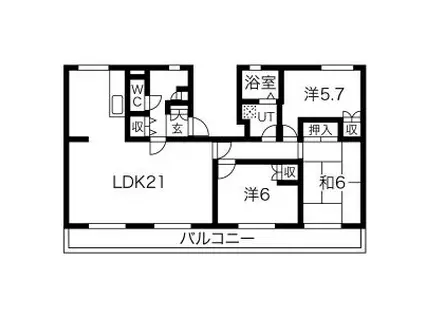 ファティリティ稲沢4号棟(3LDK/3階)の間取り写真