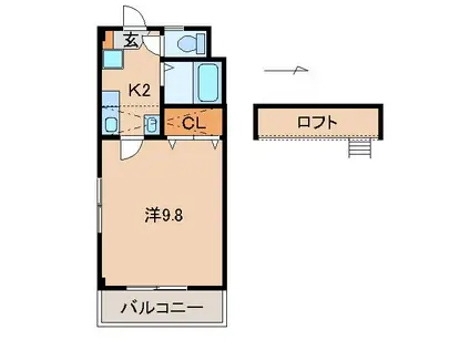 モスビル(1K/3階)の間取り写真