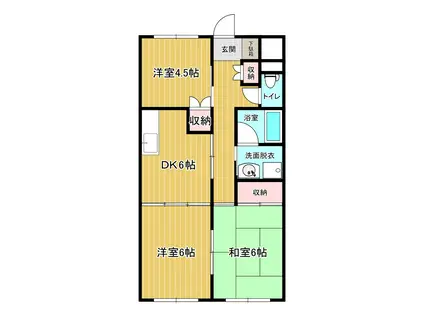 コーポ宝(3DK/3階)の間取り写真