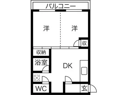 桜通コーポ(1DK/5階)の間取り写真