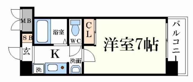 リバーパーク・北条(1K/3階)の間取り写真