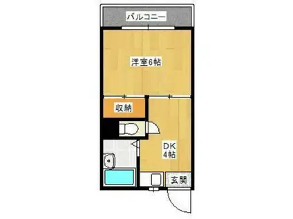 コーポ築山(1K/3階)の間取り写真