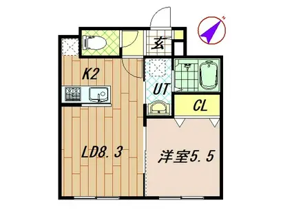 SHERATON 旭川駅前(1LDK/2階)の間取り写真
