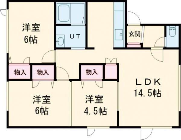 KTハイム(3LDK/2階)の間取り写真