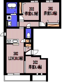 THE RESIDENCE 成城(3LDK/2階)の間取り写真