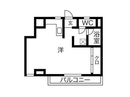 大羽ロイヤルマンション(ワンルーム/2階)の間取り写真