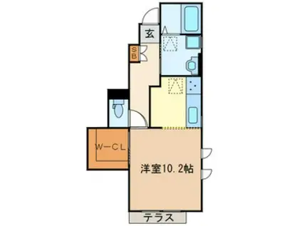 昭栄イーストハイムII(1K/1階)の間取り写真