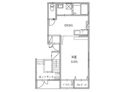 あけぼの蒼1(1DK/2階)の間取り写真