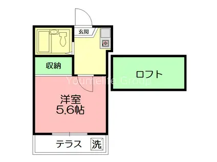 シャルガーデン戸塚(1K/1階)の間取り写真