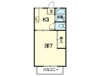 松田ハイツ(1K/1階)の間取り写真