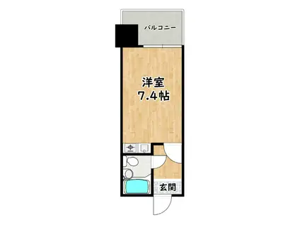 シロハイヌヒメサト(ワンルーム/7階)の間取り写真