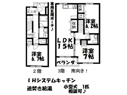 ロイズ・プレイス(3LDK/2階)の間取り写真