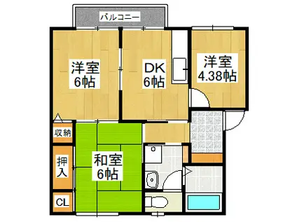 ライフステージ松木(3DK/2階)の間取り写真