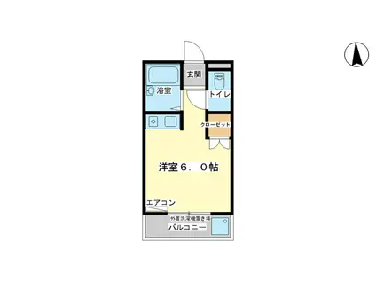 エクセルハイツ(ワンルーム/3階)の間取り写真