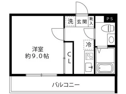 LOCS SHINYURIGAOKA(1K/4階)の間取り写真