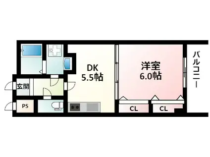 シーナリー江坂(1DK/7階)の間取り写真