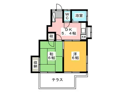 石神井ハイツ(2DK/1階)の間取り写真