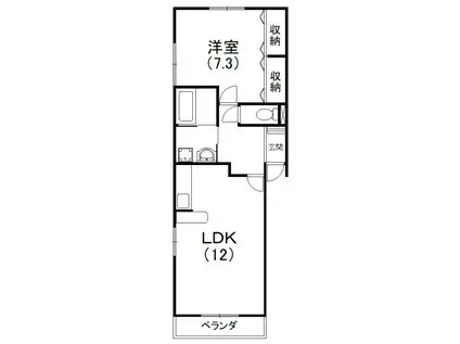 コンフォートライフ南(1LDK/1階)の間取り写真